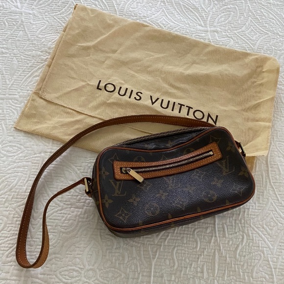 Authentic Louis Vuitton Pochette Cite Monogram Bag Purse Y2K Shoulder Bag Brown - Picture 4 of 17